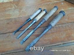 4 Old Japanese Mortise Chisels Woodworking Tools