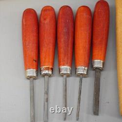 4 Sets Vintage New Old Stock Wood Working Turning Chisel Gouges Carving Tool Lot