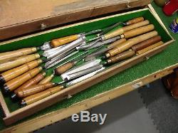 40 Buck Brothers Woodworking Wood Chisels Gouge Turning Carving Tools withbox VTG