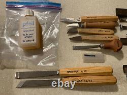 42 Pieces All Pfeil Swiss Made Wood Carving Tools. See description for sizes