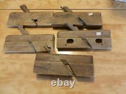 5 Antique Moulding Woodworking Carpentry Tools Ns Spaulding, Ac Bartletts