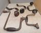 5 antique John S Fray bit braces woodworking collectible vintage drill tool lot