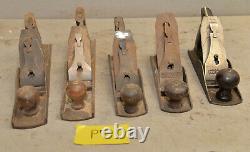 5 woodworking planes 2 pcs # 4 & 3 pcs # 5 Stanley & more collectibel tools P7