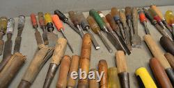 50 vintage woodworking chisels slick carvers collectible restoration parts tools