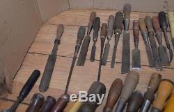 50 woodworking chisels collectible carving turning tool carving blacksmith lot 1