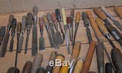 50 woodworking chisels collectible carving turning tool carving blacksmith lot 1