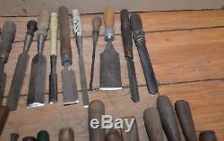 50 woodworking chisels collectible carving turning tool carving blacksmith lot 2