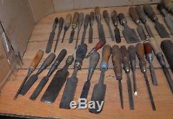 50 woodworking chisels collectible carving turning tool carving blacksmith lot 2