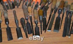 50 woodworking chisels collectible carving turning tools carving blacksmith lot