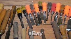 50 woodworking chisels collectible carving turning tools carving blacksmith lot