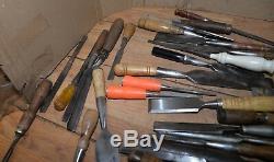 50 woodworking chisels collectible carving turning vintage tools timberframe CH6