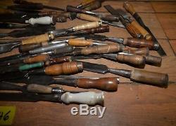 50 woodworking chisels collectible carving turning vintage tools timberframe CH6