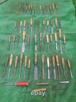 57 Woodwork Chisels Carpenters Chisels Marples Taylor All For Restoration (A216)