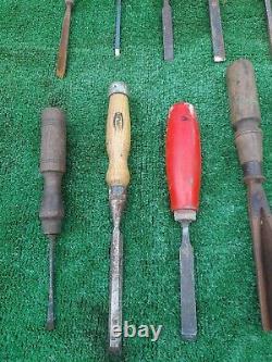 57 Woodwork Chisels Carpenters Chisels Marples Taylor All For Restoration (A216)