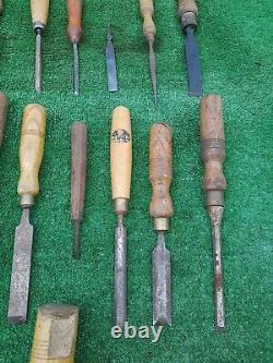 57 Woodwork Chisels Carpenters Chisels Marples Taylor All For Restoration (A216)