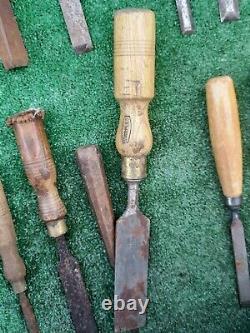 57 Woodwork Chisels Carpenters Chisels Marples Taylor All For Restoration (A216)