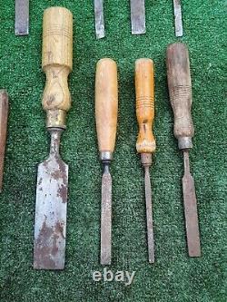 57 Woodwork Chisels Carpenters Chisels Marples Taylor All For Restoration (A216)