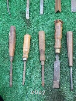 57 Woodwork Chisels Carpenters Chisels Marples Taylor All For Restoration (A216)