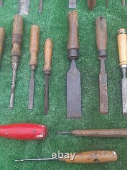 57 Woodwork Chisels Carpenters Chisels Marples Taylor All For Restoration (A216)