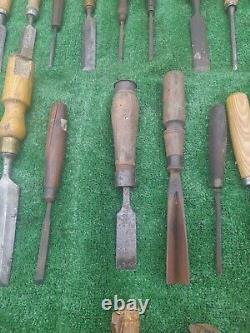 57 Woodwork Chisels Carpenters Chisels Marples Taylor All For Restoration (A216)