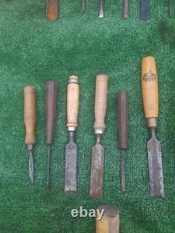 57 Woodwork Chisels Carpenters Chisels Marples Taylor All For Restoration (A216)