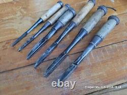 6 Old Japanese Mortise Chisels Woodworking Tools