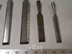 6 Wood Working Vintage Stanley 1 1/4, 1, 1, 3/4. 3/4 & 5/8 Chisel s # K