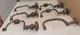 6 antique braces 1700's to 1800's woodworking collectible drill tool lot