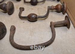 6 antique braces 1700's to 1800's woodworking collectible drill tool lot