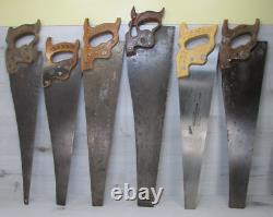 6 antique hand saw Disston & more collectible woodworking parts repair lot 005