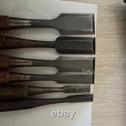 6-piece Japanese Chisel Set, Woodworking Hand Tools, Used, Brown Handles