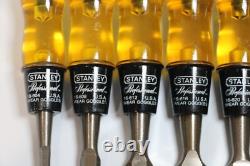 7 NOS Vintage Stanley Professional Bevel Edge Woodworking Chisels USA