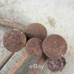 7 Pcs Set Japanese Vintage Woodworking Carpentry Tool Plane Hammer Rusty Used