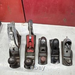 7- Vintage Original Woodworking Hand Planes Lot of 5 Assorted Types