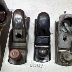 7- Vintage Original Woodworking Hand Planes Lot of 5 Assorted Types