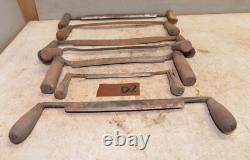 7 antique Draw knives spoke bark shave collectible woodworking knife tool lot D2