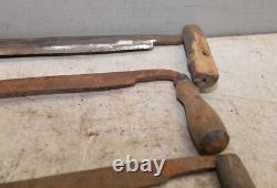 7 antique Draw knives spoke bark shave collectible woodworking knife tool lot D2