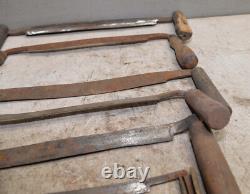 7 antique Draw knives spoke bark shave collectible woodworking knife tool lot D2