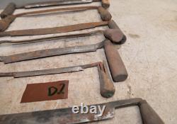 7 antique Draw knives spoke bark shave collectible woodworking knife tool lot D2