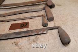 7 antique Draw knives spoke bark shave collectible woodworking knife tool lot D2