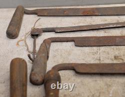 7 antique Draw knives spoke bark shave collectible woodworking knife tool lot D5