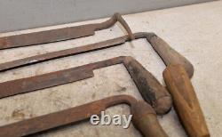 7 antique Draw knives spoke bark shave collectible woodworking knife tool lot D5