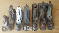 7pc Lot Vintage Wood Plane Stanley Bailey Woodworking Wood Hand Plane Tool