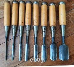 8 Japanese incannel gouge chisels set Woodworking Tools