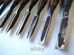 8 Piece Set Used Japanese Chisels 3mm to 15mm for DIY Woodworking Tools