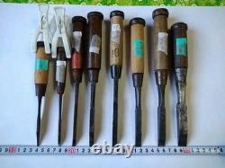 8 Piece Set Used Japanese Chisels 3mm to 15mm for DIY Woodworking Tools