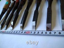8 Piece Set Used Japanese Chisels 3mm to 15mm for DIY Woodworking Tools