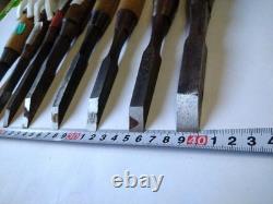 8 Piece Set Used Japanese Chisels 3mm to 15mm for DIY Woodworking Tools
