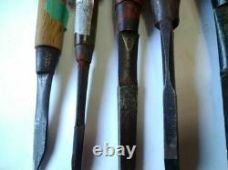 8 Piece Set Used Japanese Chisels 3mm to 15mm for DIY Woodworking Tools