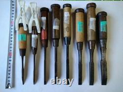 8 Piece Set Used Japanese Chisels 3mm to 15mm for DIY Woodworking Tools